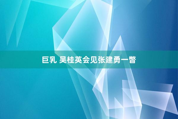 巨乳 吴桂英会见张建勇一瞥