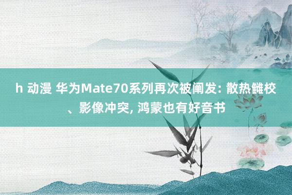 h 动漫 华为Mate70系列再次被阐发: 散热雠校、影像冲突， 鸿蒙也有好音书