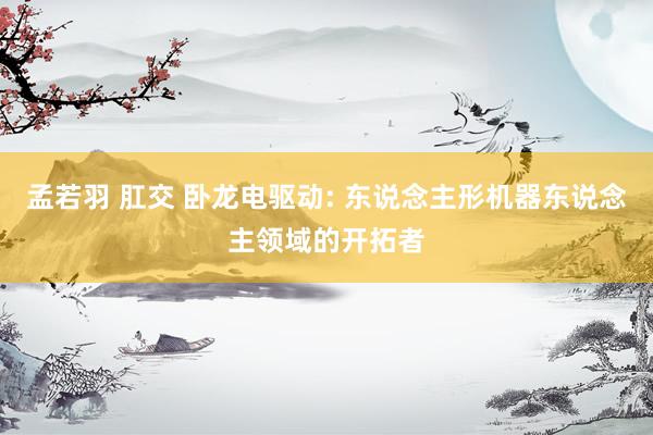 孟若羽 肛交 卧龙电驱动: 东说念主形机器东说念主领域的开拓者