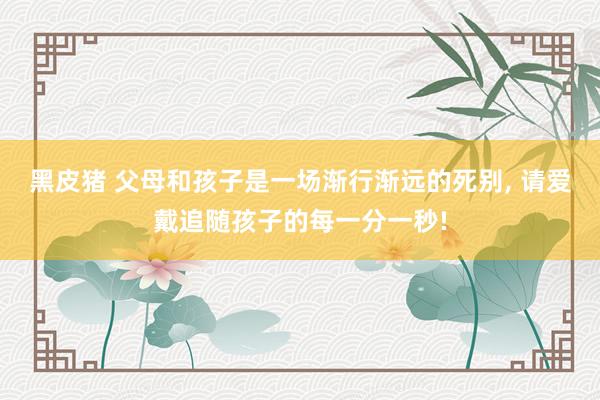 黑皮猪 父母和孩子是一场渐行渐远的死别， 请爱戴追随孩子的每一分一秒!